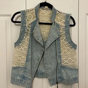 Love Riche Crochet Denim Vest